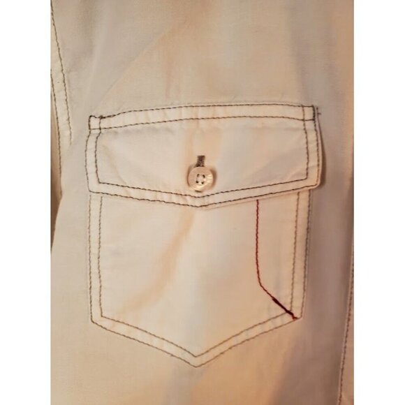 Vintage GUESS XS White Cotton Denim Shirt USA 1981 Collection Button-Down - Picture 11 of 13